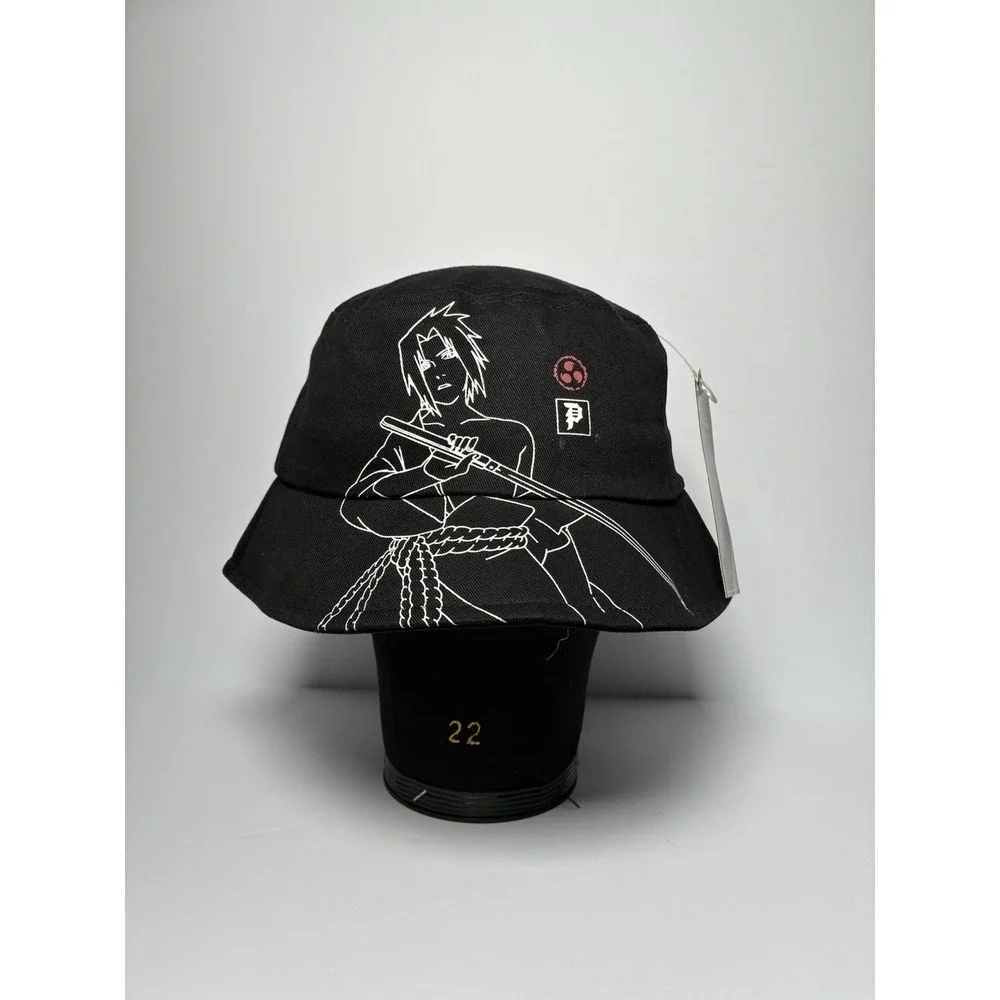 NEW Primitive x Naruto‎ Shippuden Sasuke Bucket Hat Black Anime Sasuke Uchiha